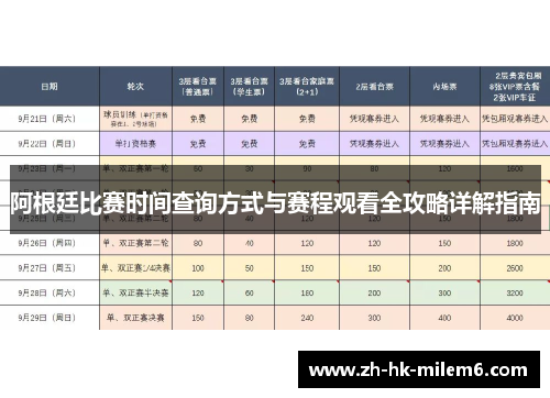 阿根廷比赛时间查询方式与赛程观看全攻略详解指南